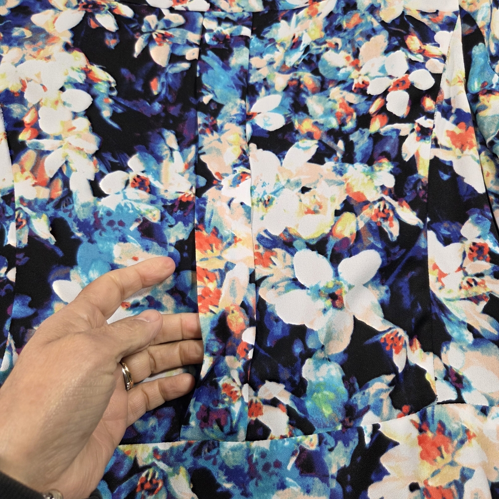 Worthington Pant Suit 90s Vintage Y2K Multicolor Floral Pantsuit Pleated - Picture 14 of 16